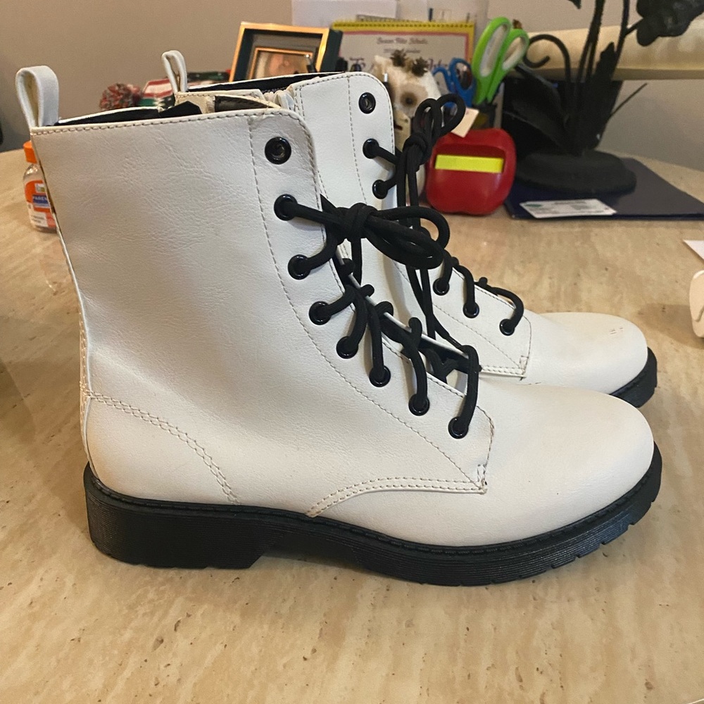 BRAND NEW White Combat Boots